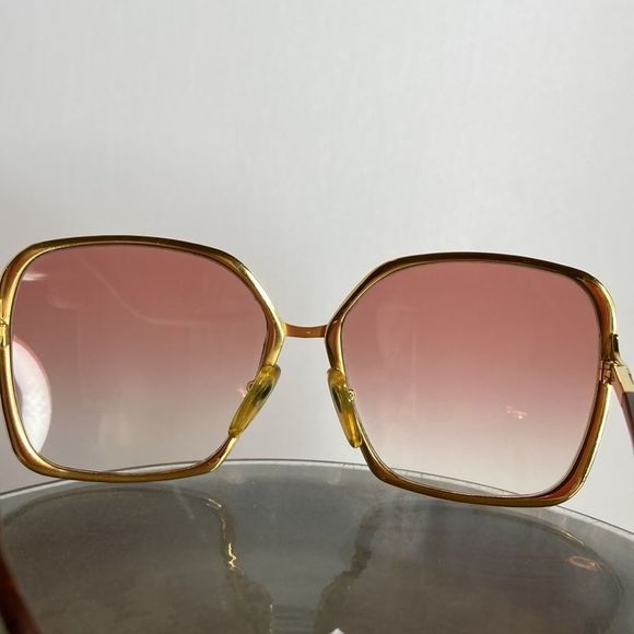Helena Rubinstein Sunglasses Vintage HR2-02 Gold Square Rare Sunglasses - Picture 7 of 13